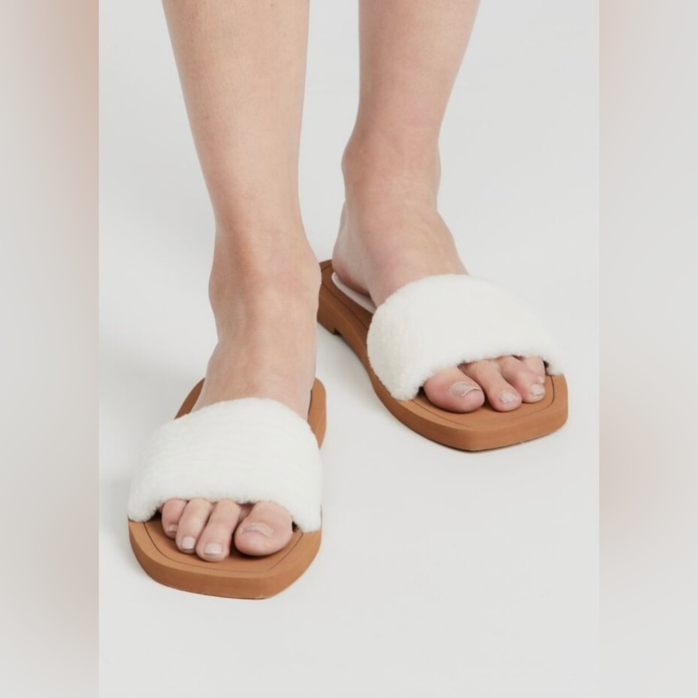 Stuart Weitzman Cammy Slide Sandals in White